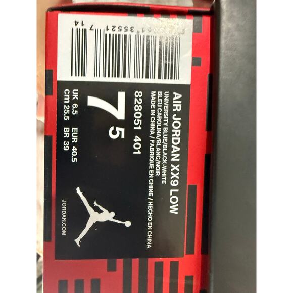 Jordan 29 XX9 Low UNC Size 7.5 New in box Rare grail 828051-401 main image 8